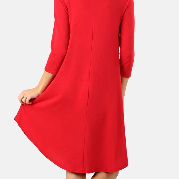 Women's Knitted Dress  A-line Pockets - Picture 5 of 5